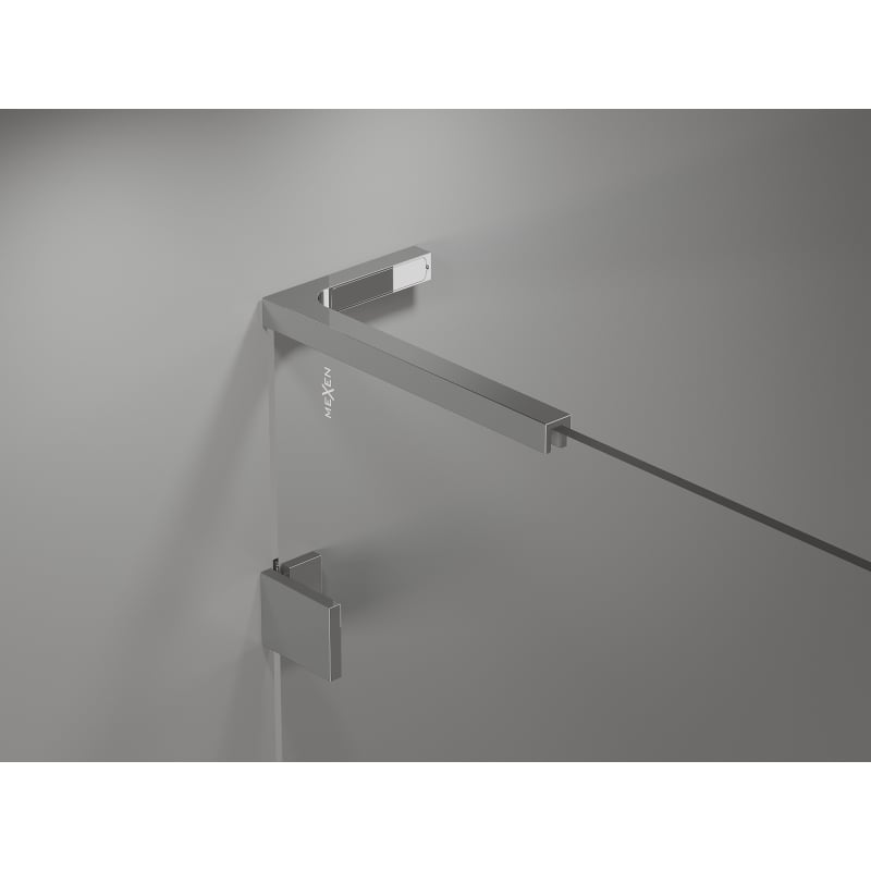 Mexen Lunar L cabine de douche pentagonale battante droite 80 x 100 cm, transparent, chrome - 831L-080P-100L-01-00-P