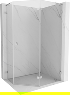 Mexen Lunar L cabine de douche pentagonale pivotante droite 100 x 80 cm, transparent, chrome - 831L-100P-080L-01-00-P