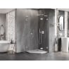 Mexen Lunar L cabine de douche pentagonale pivotante droite 80 x 80 cm, transparente, blanche - 831L-080P-080L-20-00-P