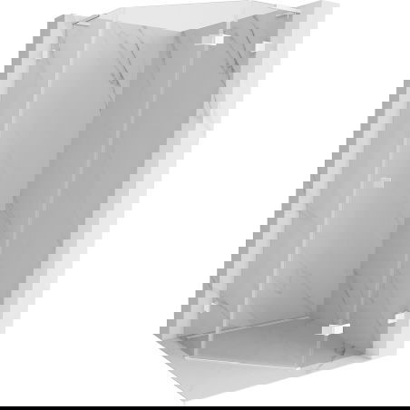 Mexen Lunar L cabine de douche pentagonale pivotante droite 90 x 90 cm, transparente, blanche - 831L-090P-090L-20-00-P