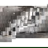 Mexen Lunar L cabine de douche pentagonale pivotante droite 100 x 80 cm, transparente, blanche - 831L-100P-080L-20-00-P