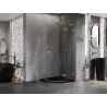 Mexen Lunar L cabine de douche pentagonale battante droite 100 x 100 cm, transparente, or - 831L-100P-100L-50-00-P