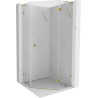 Mexen Lunar L cabine de douche pentagonale battante droite 100 x 100 cm, transparente, or - 831L-100P-100L-50-00-P
