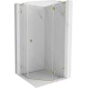 Mexen Lunar L cabine de douche pentagonale pivotante droite 100 x 100 cm, transparent, or - 831L-100P-100L-50-00-P