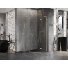 Mexen Lunar L cabine de douche pentagonale battante droite 100 x 100 cm, transparente, or - 831L-100P-100L-50-00-P