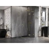 Mexen Lunar L cabine de douche pentagonale battante droite 100 x 100 cm, transparente, or - 831L-100P-100L-50-00-P