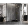 Mexen Lunar L cabine de douche pentagonale à charnière droite 80 x 80 cm, transparent, or brossé - 831L-080P-080L-55-00-P