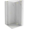 Mexen Lunar L cabine de douche pentagonale battante droite 80 x 80 cm, transparent, or brossé - 831L-080P-080L-55-00-P