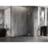 Mexen Lunar L cabine de douche pentagonale à charnière droite 80 x 80 cm, transparent, or brossé - 831L-080P-080L-55-00-P