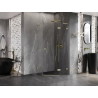 Mexen Lunar L cabine de douche pentagonale à charnière droite 80 x 80 cm, transparent, or brossé - 831L-080P-080L-55-00-P