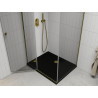 Mexen Roma cabine de douche pivotante 100 x 80 cm, transparent, or + receveur Flat, noir - 854-100-080-50-00-4070G