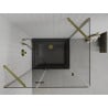 Mexen Roma cabine de douche pivotante 100 x 80 cm, transparente, dorée + receveur Flat, noir - 854-100-080-50-00-4070G