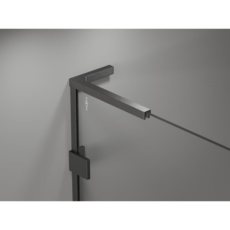 Mexen Lunar L cabine de douche pentagonale pivotante droite 90x90 cm, transparent, gris canon brossé - 831L-090P-090L-66-00-P