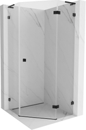 Mexen Lunar L cabine de douche pentagonale pivotante droite 90 x 90 cm, transparent, noir - 831L-090P-090L-70-00-P