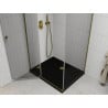 Mexen Roma cabine de douche pivotante 120 x 90 cm, transparent, doré + receveur Flat, noir - 854-120-090-50-00-4070G
