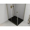 Mexen Roma cabine de douche pivotante 120 x 90 cm, transparent, doré + receveur Flat, noir - 854-120-090-50-00-4070G