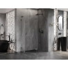 Mexen Lunar L cabine de douche pentagonale à charnière droite 90 x 80 cm, transparent, gun metal - 831L-090P-080L-95-00-P