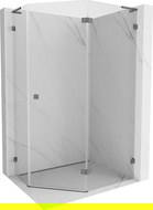 Mexen Lunar L cabine de douche pentagonale pivotante droite 100 x 80 cm, transparent, gun métal - 831L-100P-080L-95-00-P