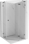 Mexen Lunar L cabine de douche pentagonale pivotante droite 100 x 100 cm, transparent, métal canon - 831L-100P-100L-95-00-P