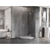Mexen Lunar L cabine de douche pentagonale pivotante droite 80 x 80 cm, transparente, nickel brossé - 831L-080P-080L-97-00-P