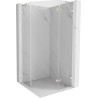 Mexen Lunar L cabine de douche pentagonale pivotante droite 80 x 80 cm, transparente, nickel brossé - 831L-080P-080L-97-00-P