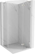 Mexen Lunar L cabine de douche pentagonale pivotante droite 80 x 80 cm, transparente, nickel brossé - 831L-080P-080L-97-00-P