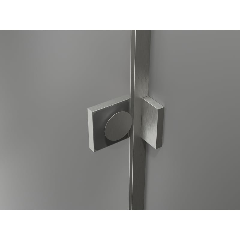 Mexen Lunar L cabine de douche pentagonale pivotante à droite 100x80 cm, transparent, nickel brossé - 831L-100P-080L-97-00-P
