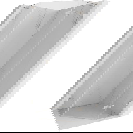 Mexen Lunar L cabine de douche pentagonale pivotante droite 100x100 cm, transparent, nickel brossé - 831L-100P-100L-97-00-P