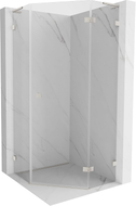 Mexen Lunar L cabine de douche pentagonale pivotante droite 100x100 cm, transparent, nickel brossé - 831L-100P-100L-97-00-P