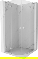 Mexen Lunar L cabine de douche demi-circulaire pivotante 70 x 70 cm, transparent, chromé - 833L-070L-070P-01-00