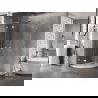 Cabine de douche semi-circulaire pivotante Mexen Lunar L 70 x 70 cm, transparent, chrome - 833L-070L-070P-01-00