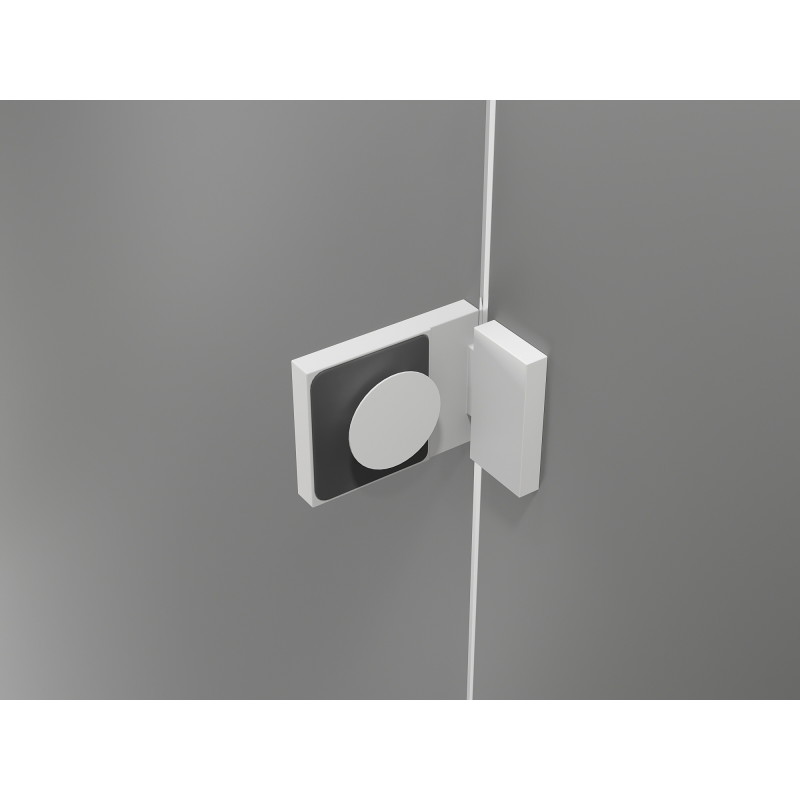 Mexen Lunar cabine de douche pentagonale pivotante gauche 80 x 80 cm, transparent, blanc - 831-080L-080P-20-00-L