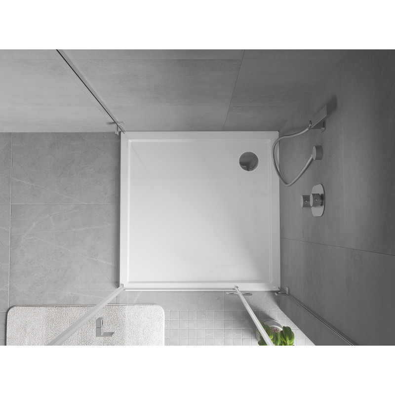 Mexen Flow receveur de douche carré slim 100 x 100 cm, blanc brillant - 46S101010