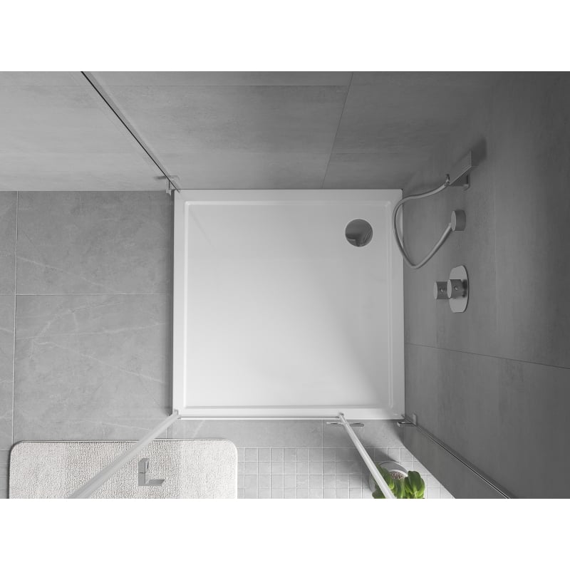 Mexen Flow receveur de douche carré slim 120 x 120 cm, blanc brillant - 46S101212