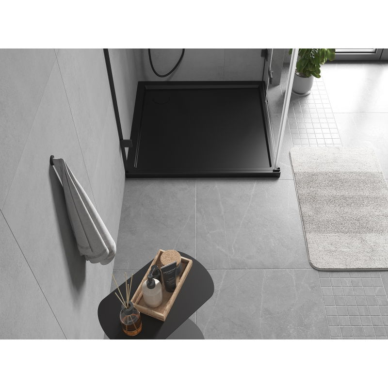 Mexen Flow receveur de douche carré slim 70 x 70 cm, noir mat - 46S707070