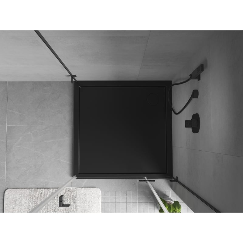 Mexen Flow receveur de douche carré slim 75 x 75 cm, noir mat - 46S707575