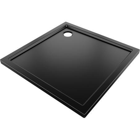 Mexen Flow receveur de douche carré slim 100 x 100 cm, noir mat - 46S701010