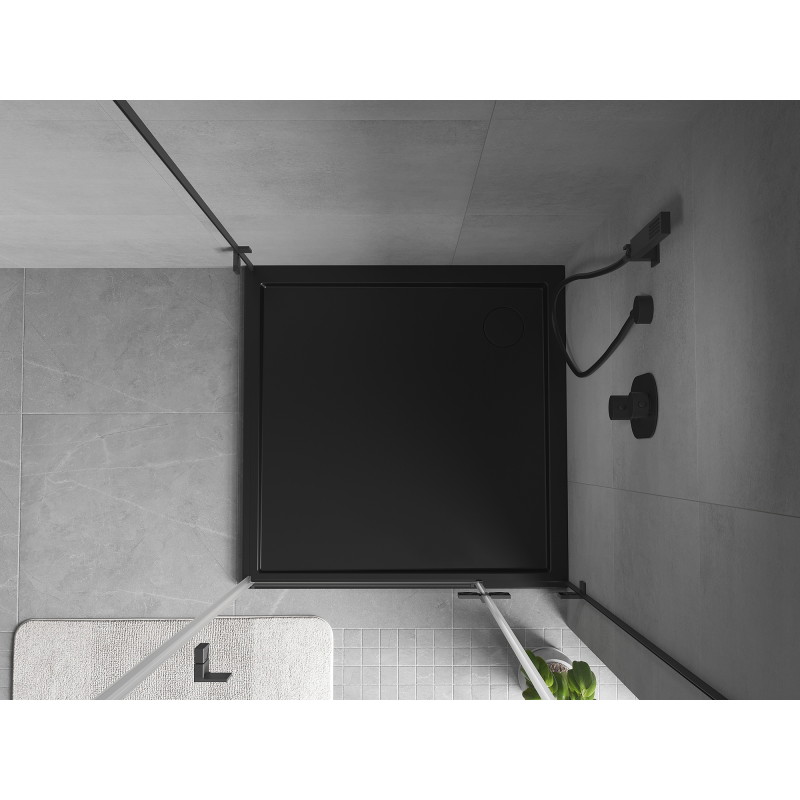 Mexen Flow receveur de douche carré slim 120 x 120 cm, noir mat - 46S701212