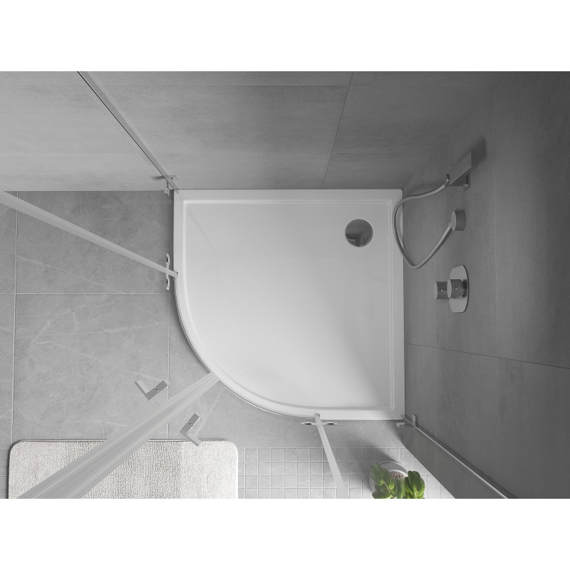 Mexen Flow receveur de douche semi-circulaire slim 80 x 80 cm, blanc brillant - 46Q108080