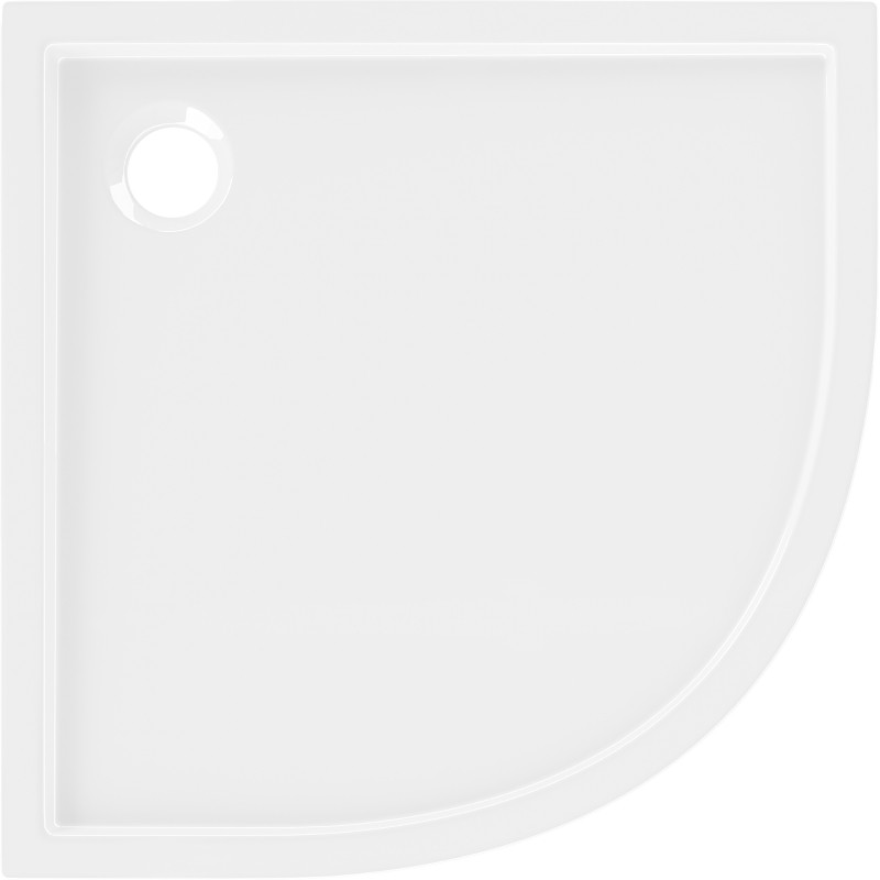 Mexen Flow receveur de douche semi-circulaire slim 80 x 80 cm, blanc brillant - 46Q108080