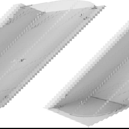 Mexen Lunar L cabine de douche semi-ronde pivotante gauche 90 x 80 cm, transparent, chrome - 833L-090L-080P-01-00