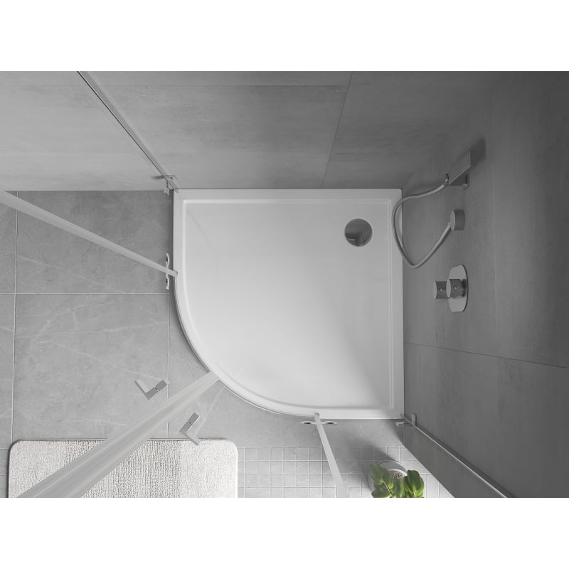 Mexen Flow receveur de douche quart de cercle slim 90 x 90 cm, blanc brillant - 46Q109090