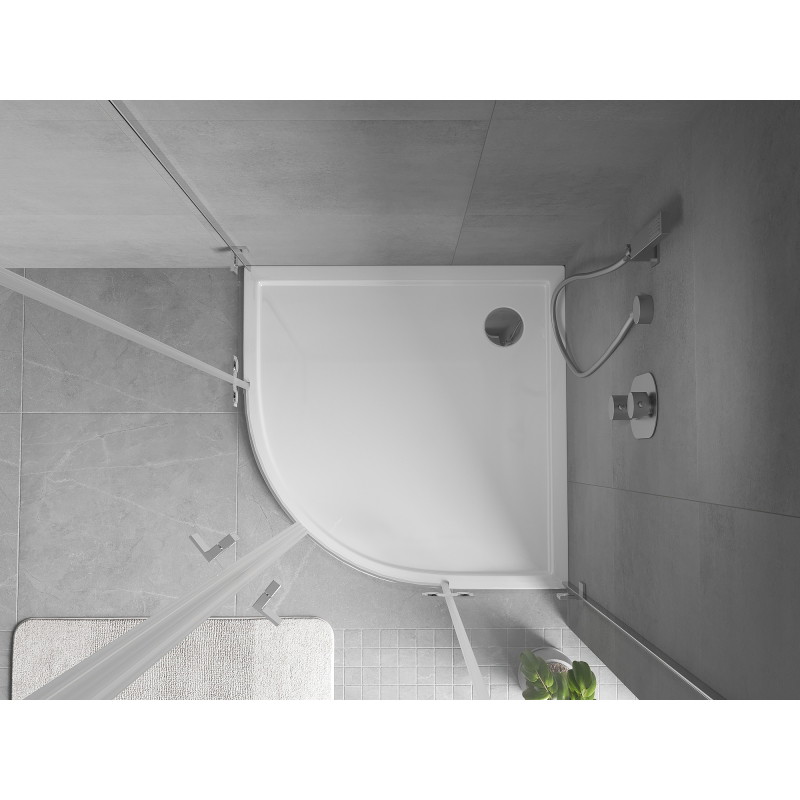 Mexen Flow receveur de douche demi-circulaire slim 100 x 100 cm, blanc brillant - 46Q101010