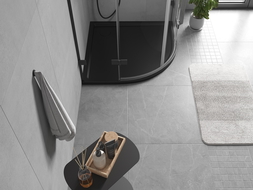 Mexen Flow receveur de douche semi-circulaire slim 90 x 90 cm, noir mat - 46Q709090