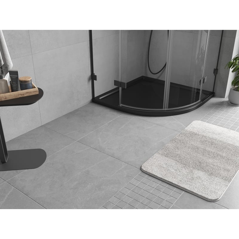 Mexen Flow receveur de douche semi-circulaire slim 90 x 90 cm, noir mat - 46Q709090