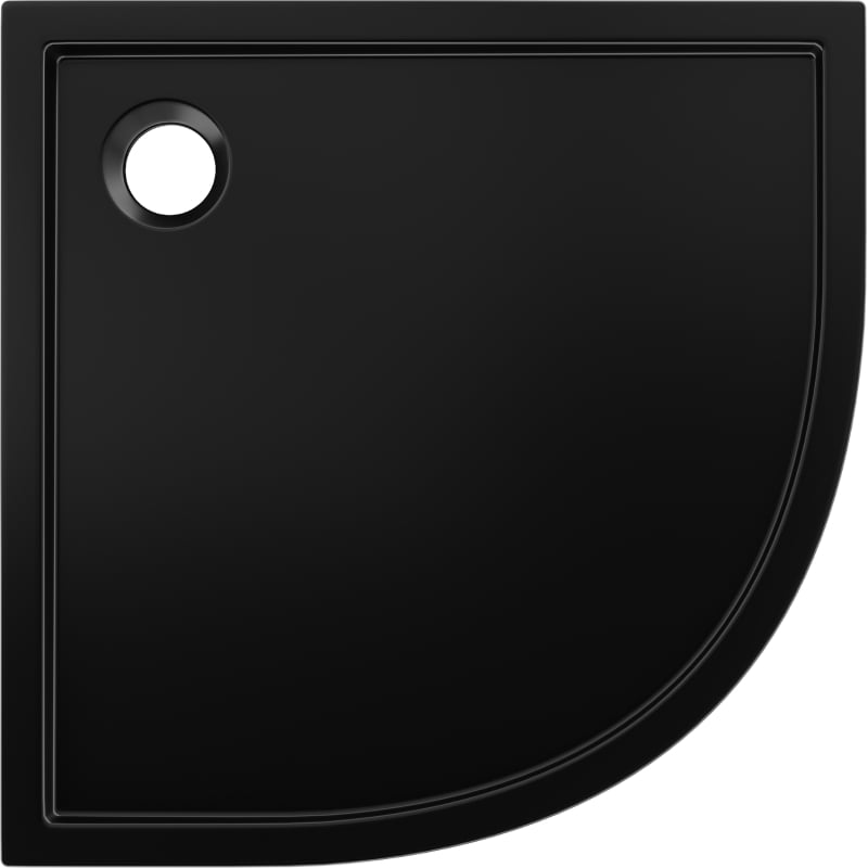 Mexen Flow receveur de douche semi-circulaire slim 90 x 90 cm, noir mat - 46Q709090