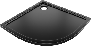 Mexen Flow receveur de douche demi-circulaire slim 100 x 100 cm, noir mat - 46Q701010