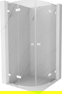 Mexen Lunar L cabine de douche semi-circulaire pivotante 70 x 70 cm, transparent, blanc - 833L-070L-070P-20-00