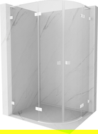 Mexen Lunar L cabine de douche semi-circulaire pivotante gauche 80 x 70 cm, transparent, blanc - 833L-080L-070P-20-00