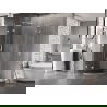 Mexen Lunar L cabine de douche arrondie battante 80 x 80 cm, transparente, blanche - 833L-080L-080P-20-00